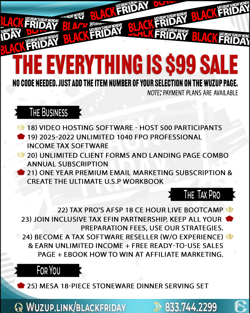 Snag these $99 deals for Tax Pros